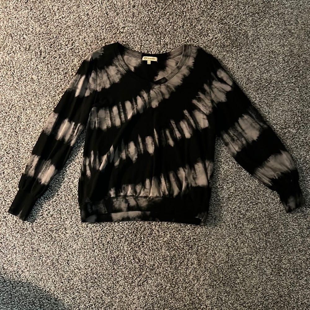 Democracy black tie-dye long sleeve sweatshirt material (size small).